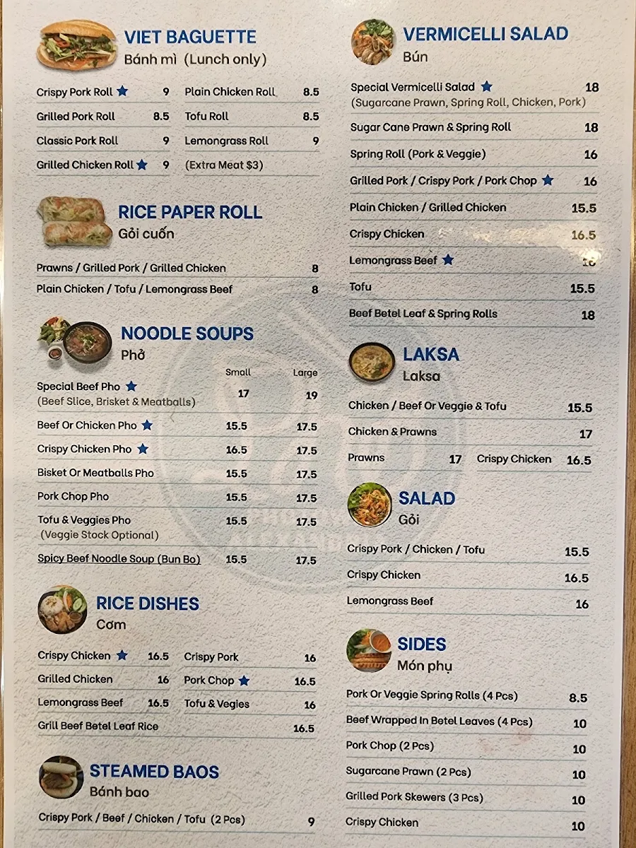 Menu, Photown Alexandria