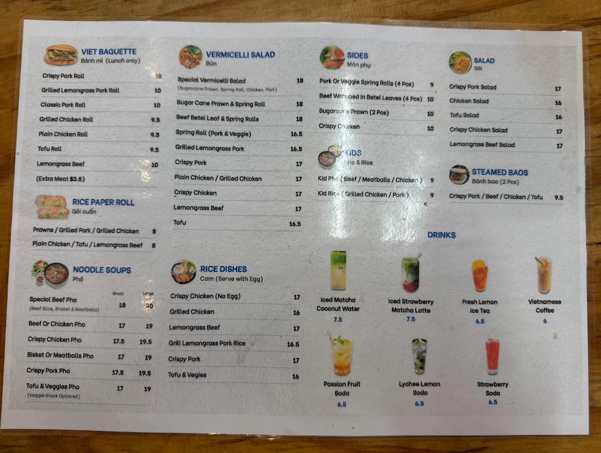 Menu, Photown Alexandria