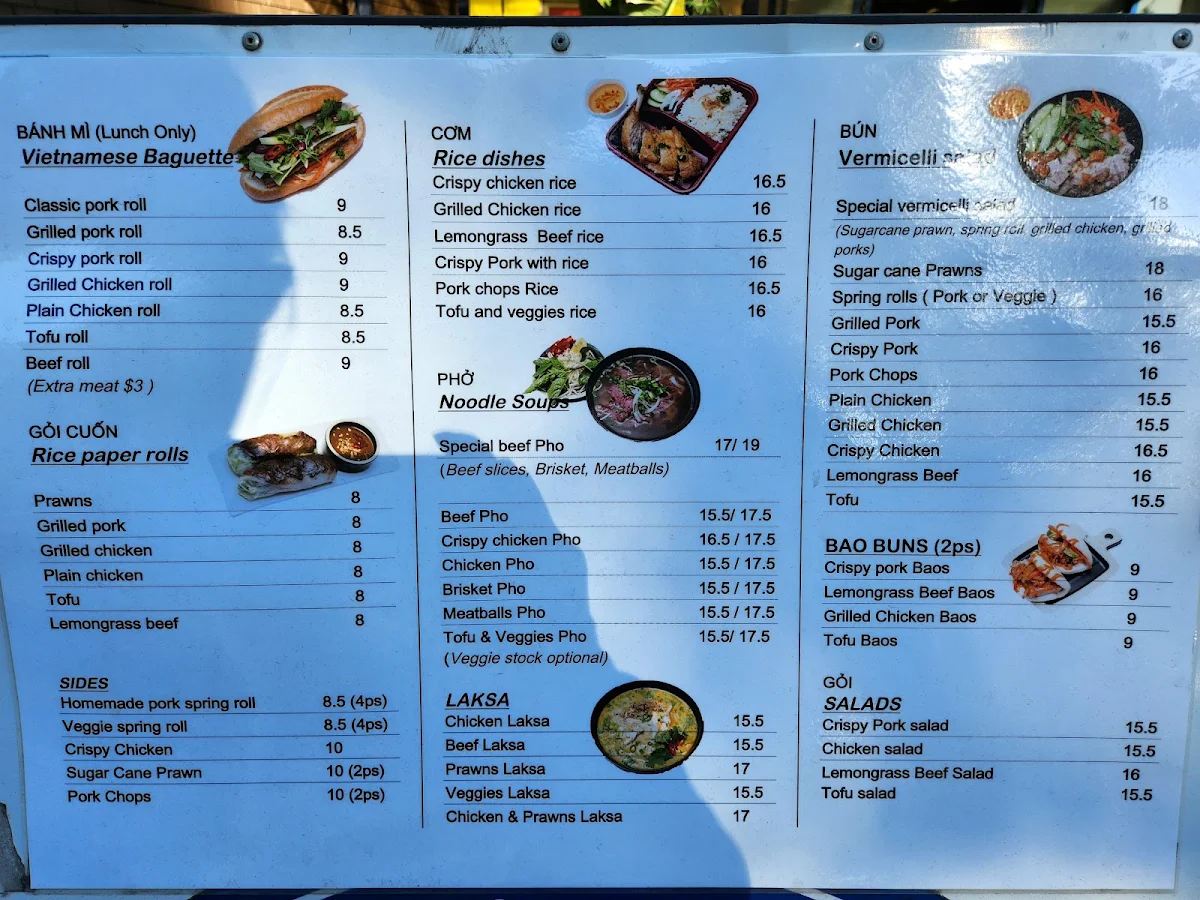 Menu, Photown Alexandria