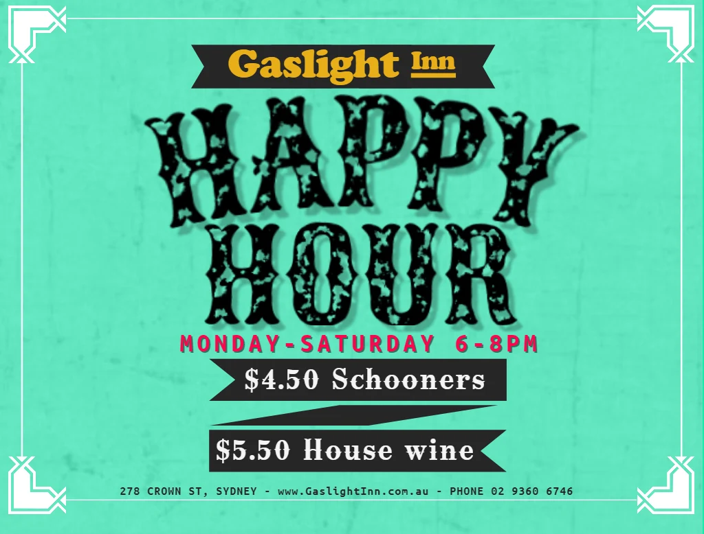 Menu, Gaslight Inn