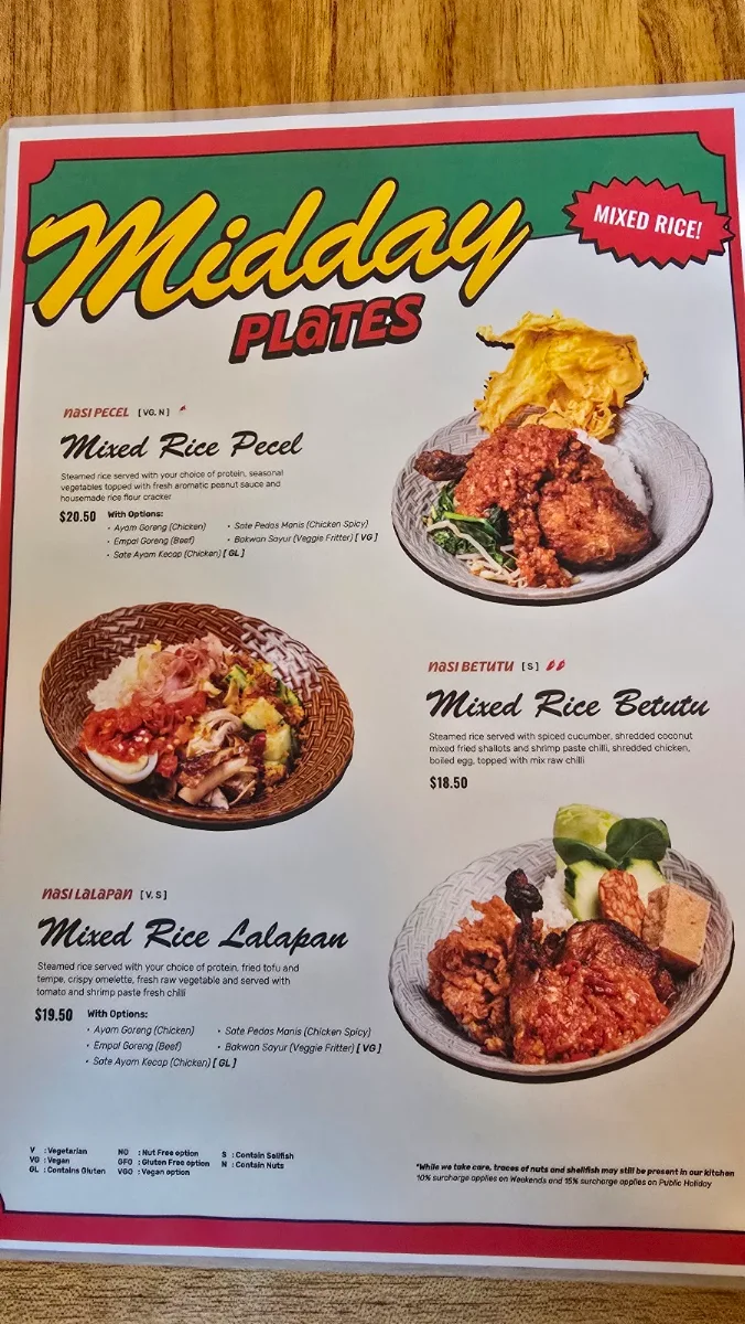 Menu, Kenangan