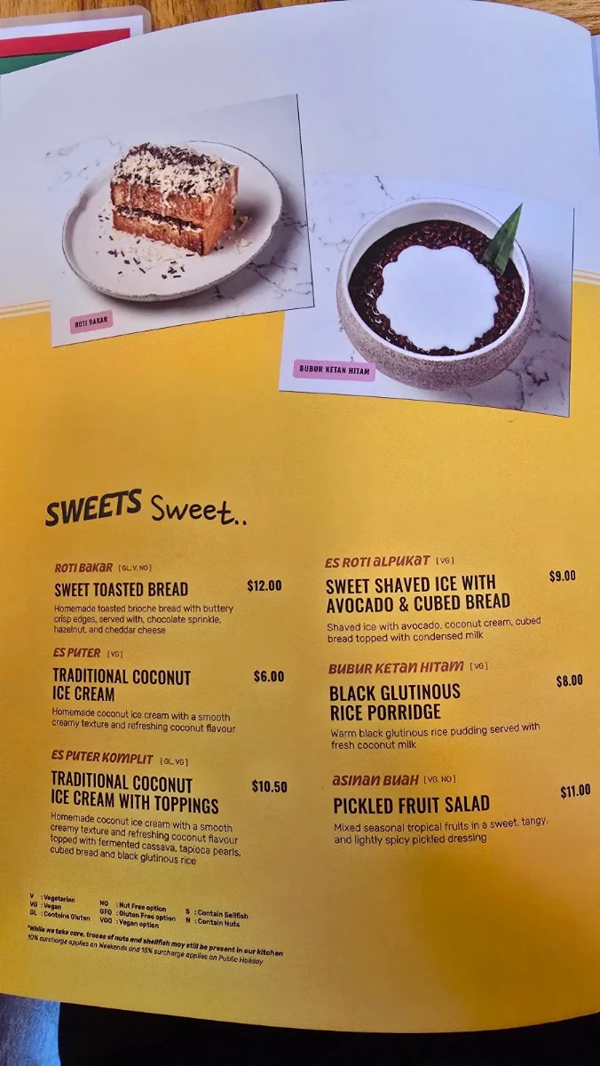 Menu, Kenangan