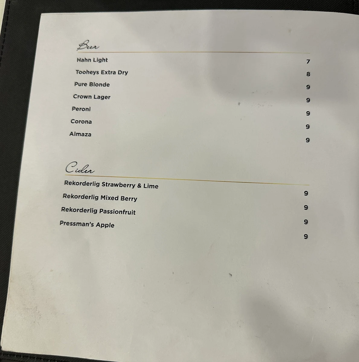 Menu, Maestria Restaurant & Bar by Cedrus