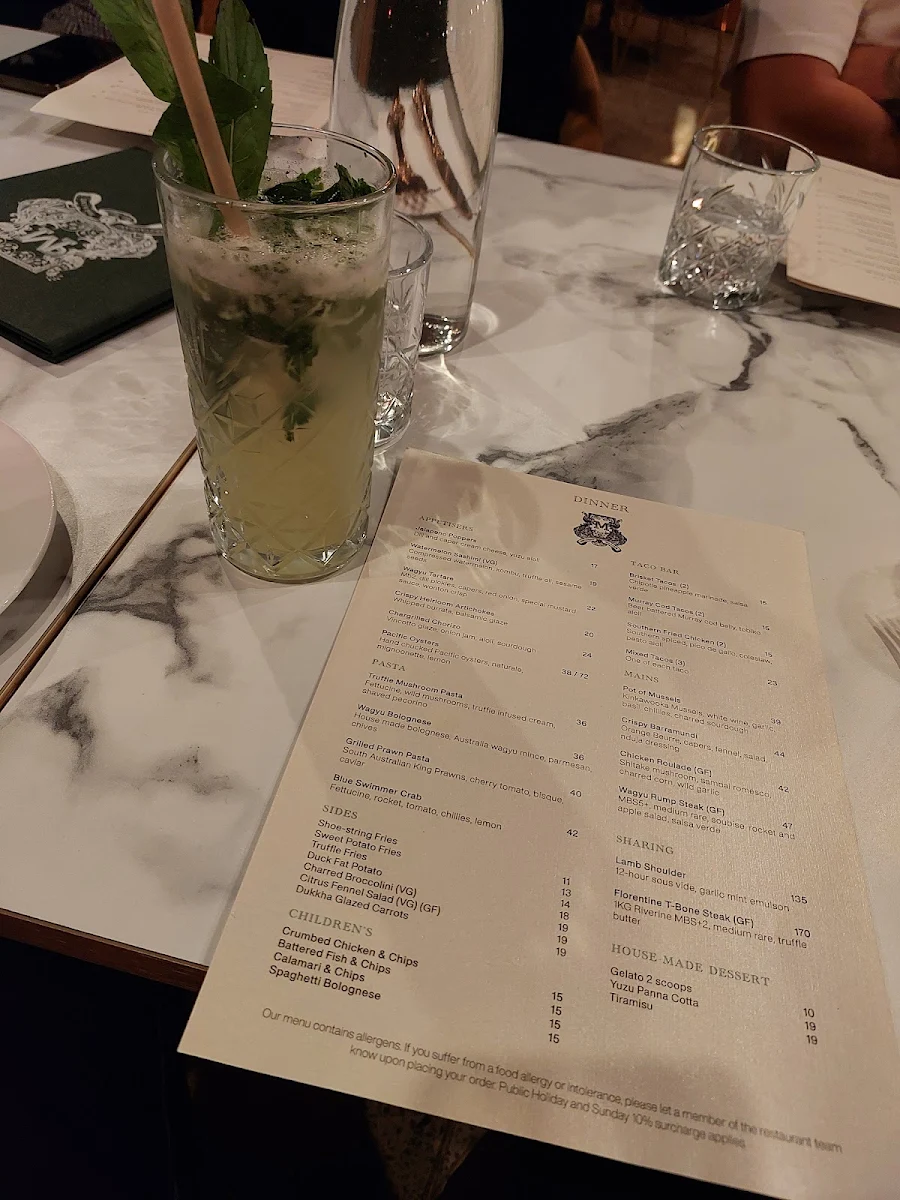 Menu, Maestria Restaurant & Bar by Cedrus