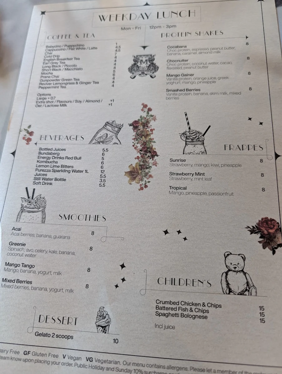 Menu, Maestria Restaurant & Bar by Cedrus