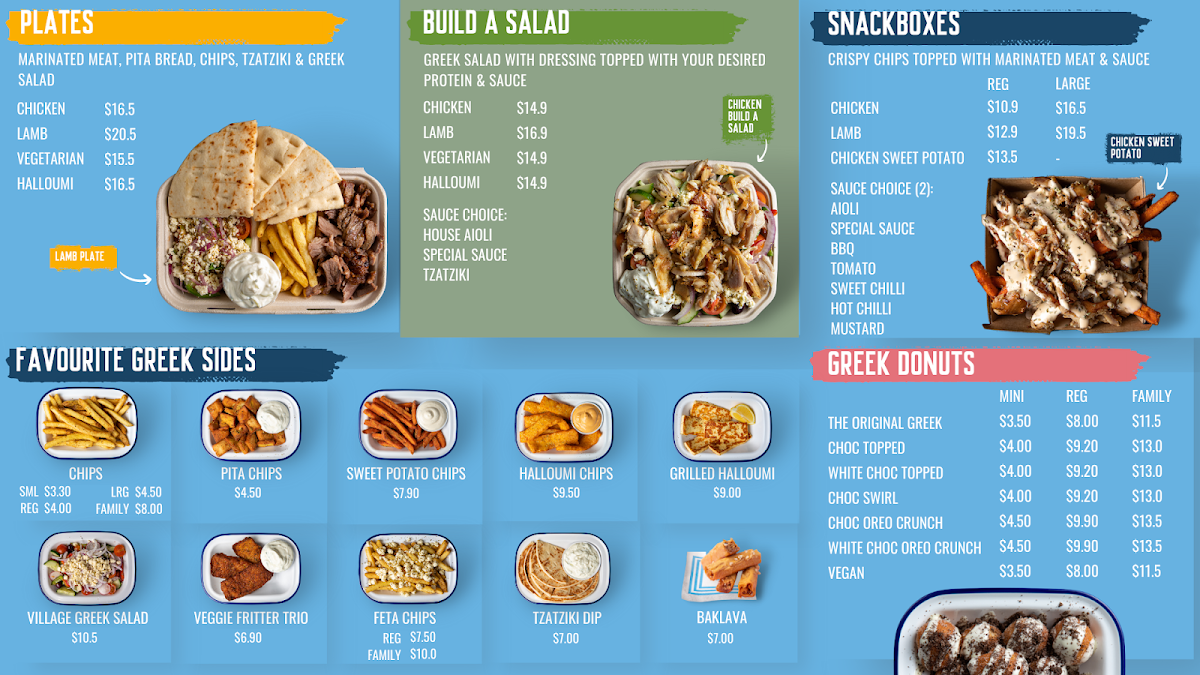 Menu, The Yiros Shop - Cannon Hill