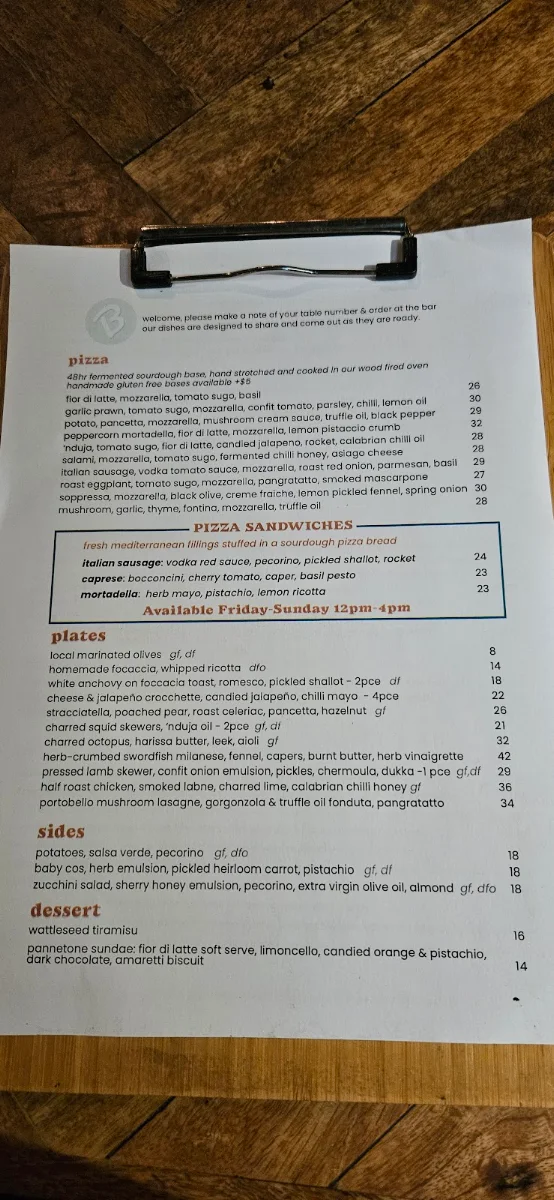 Menu, Bungalow Neighbourhood Social