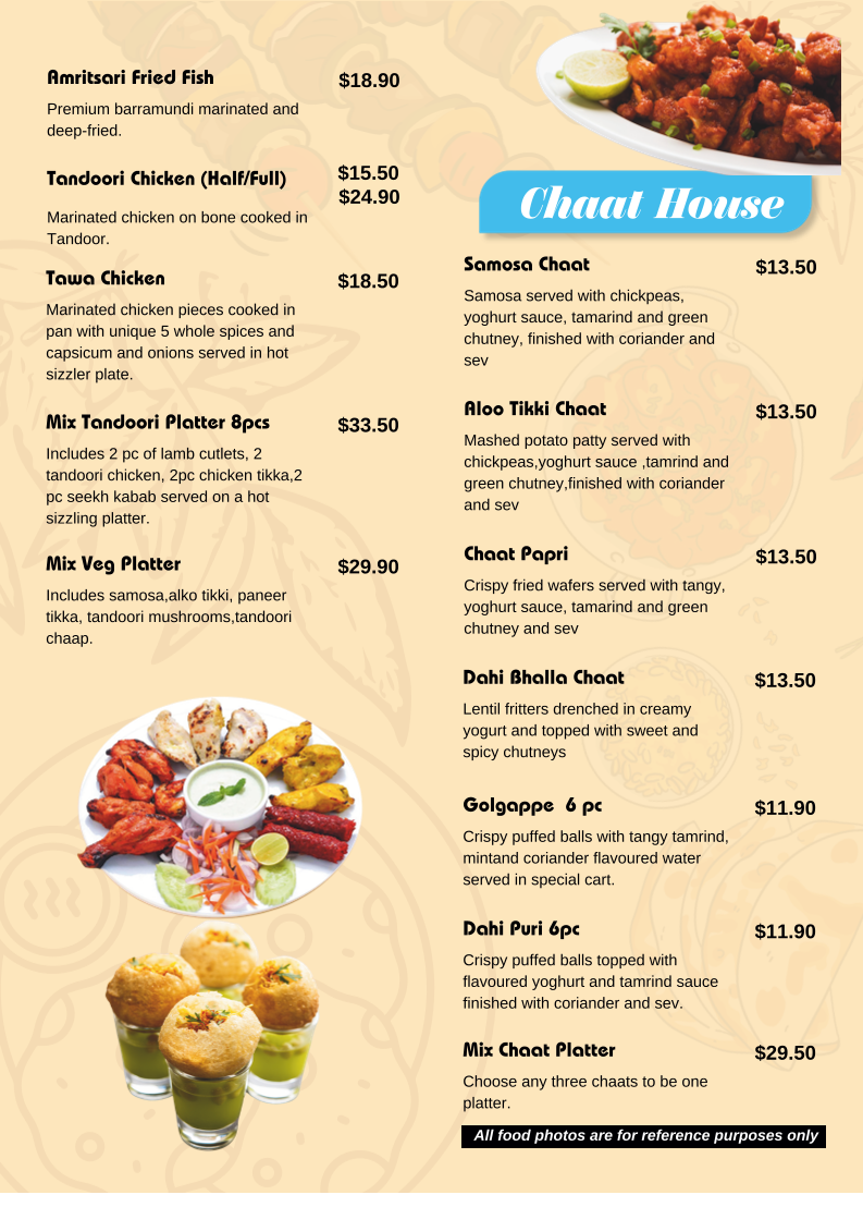 Menu, TIKKA TWIST COBLEBANK