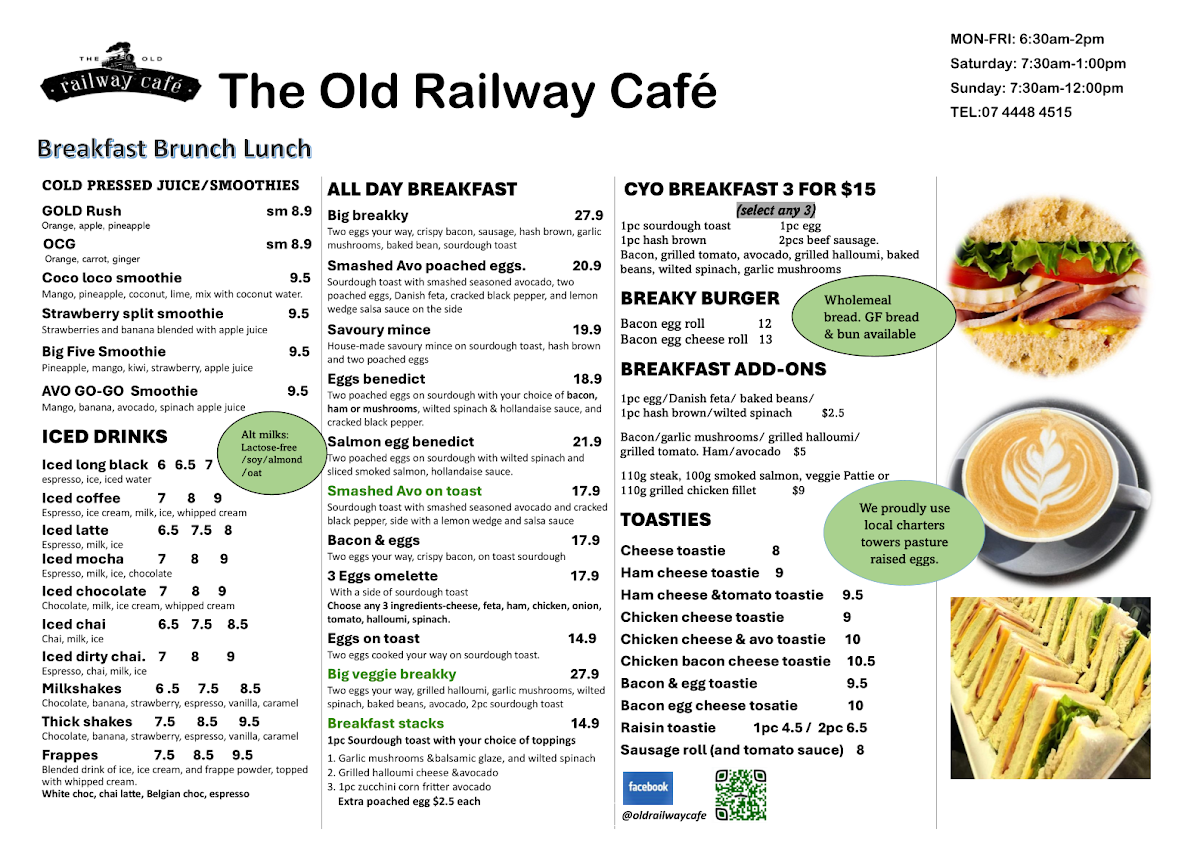 Menu, The Old Railway Cafe