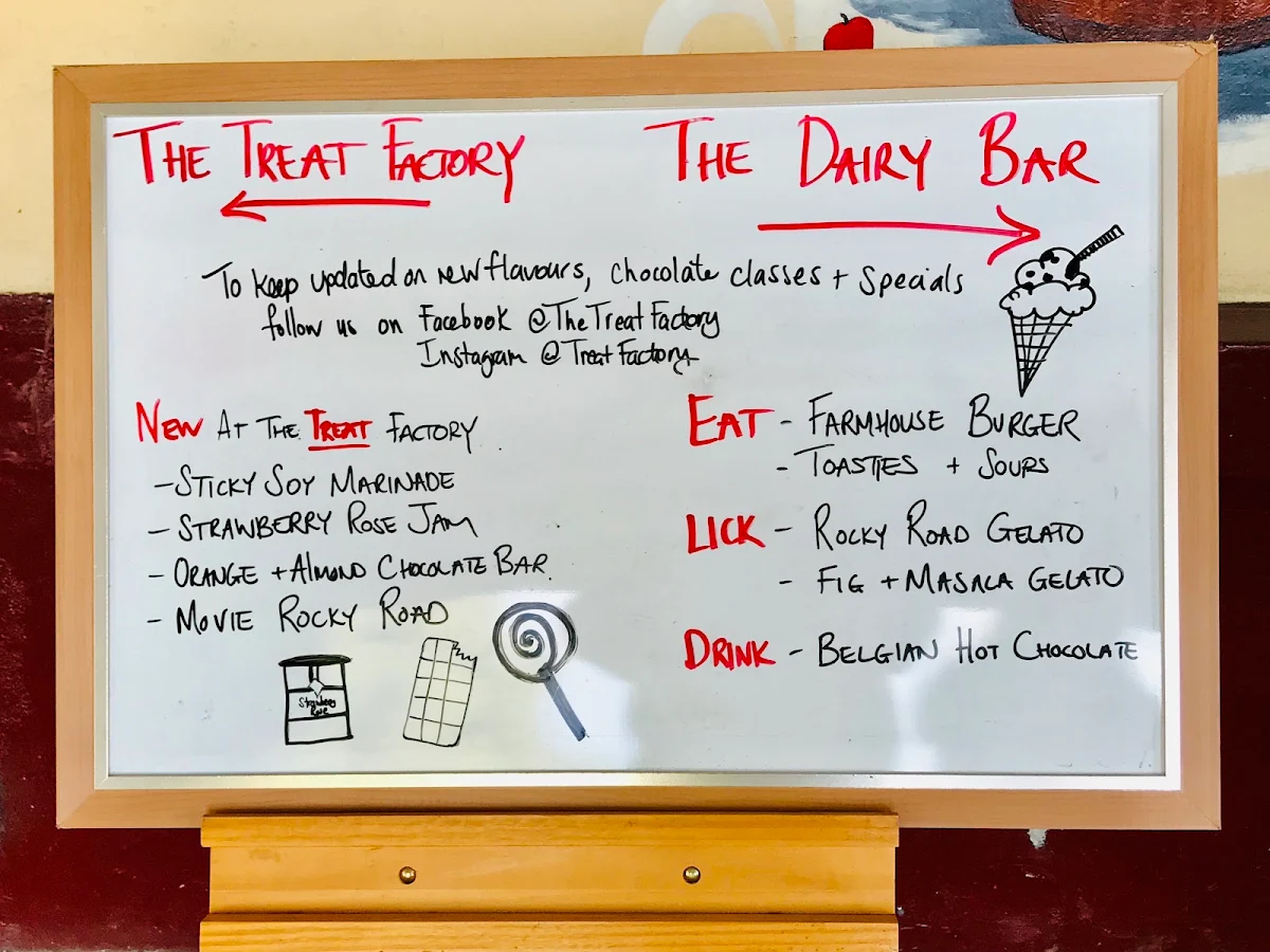 Menu, The Dairy Bar