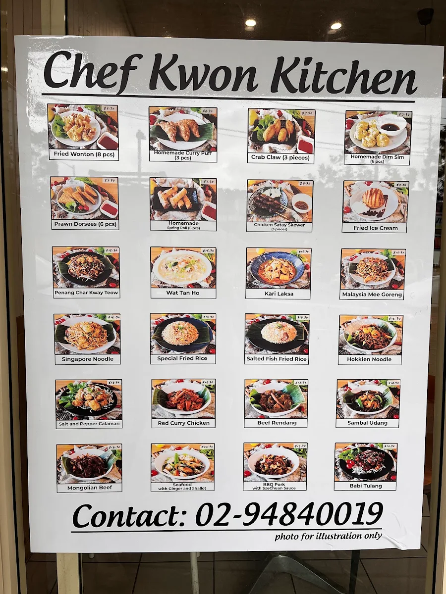 Menu, Chef Kwon Kitchen