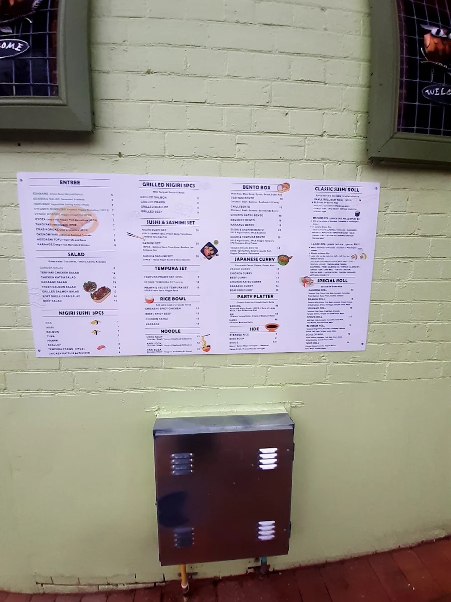 Menu, SUSHI HWA Ipswich