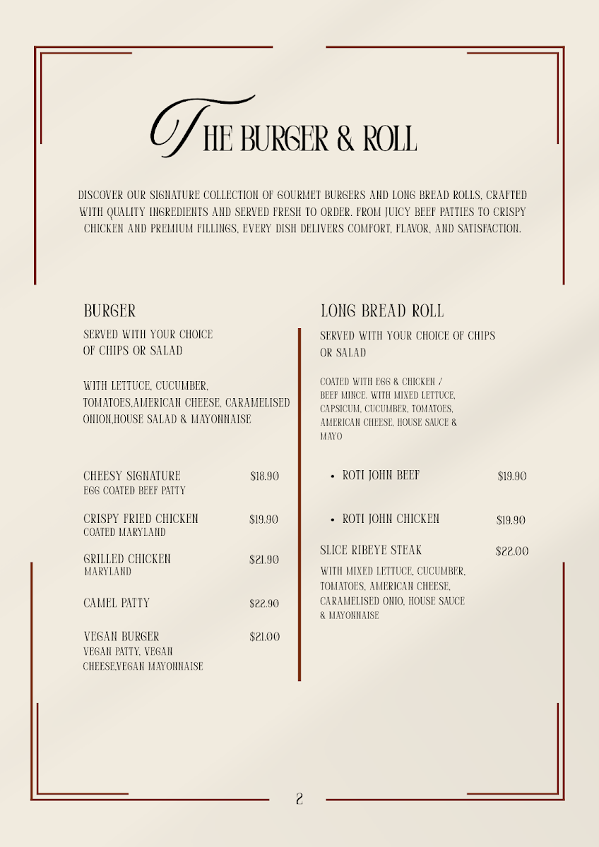 Menu, BANDO GRILL KITCHEN