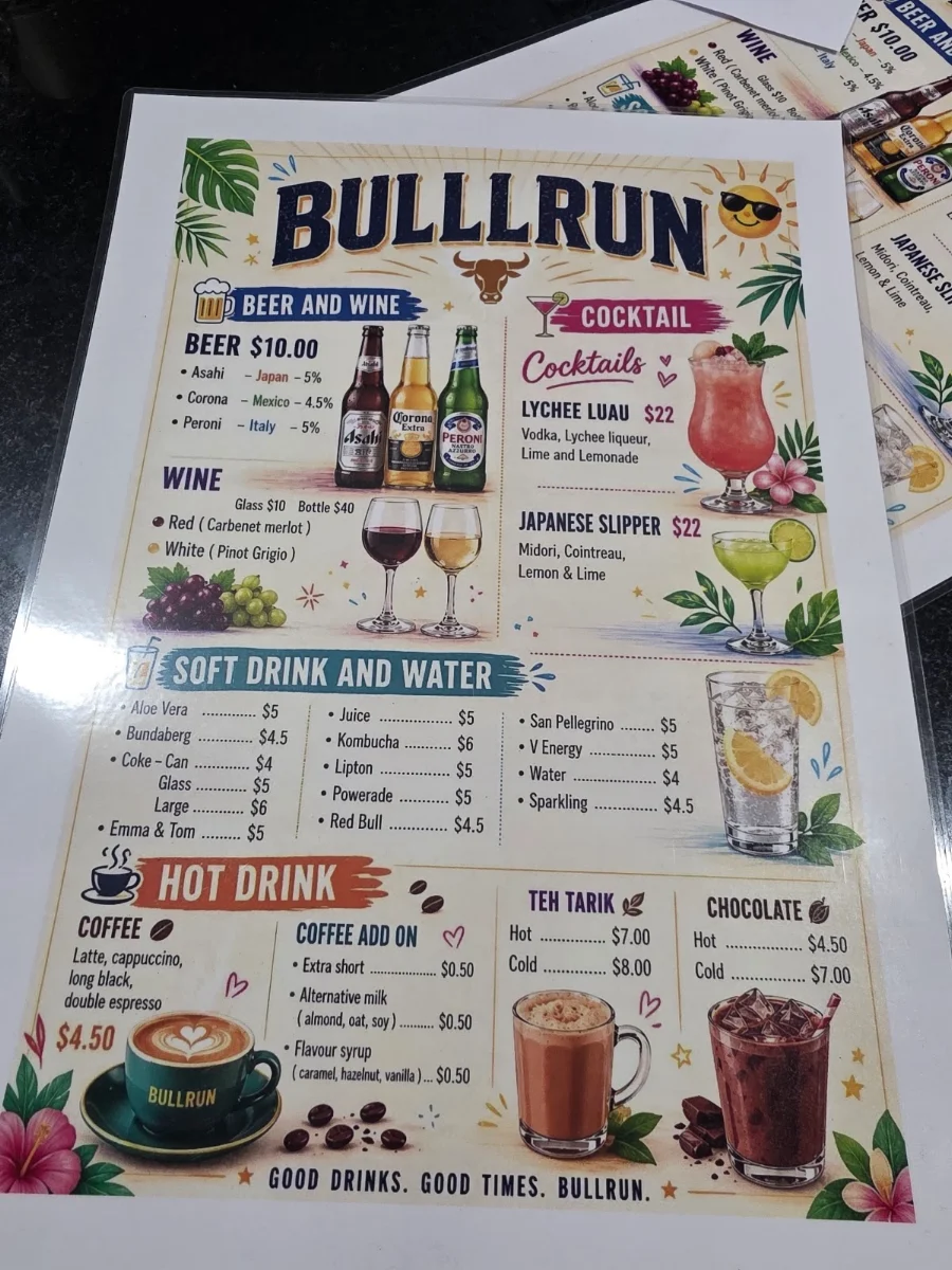 Menu, BANDO GRILL KITCHEN