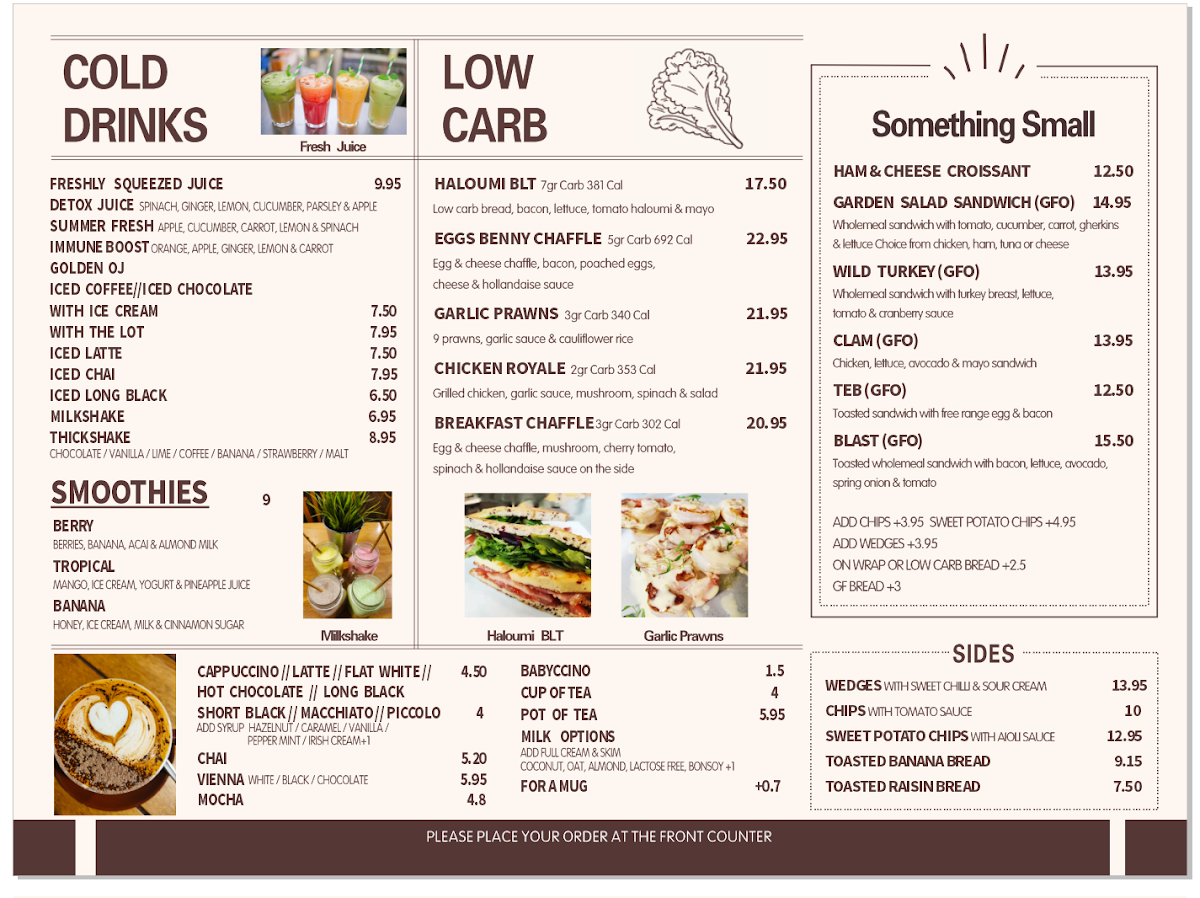 Menu, 42nd Street Cafe