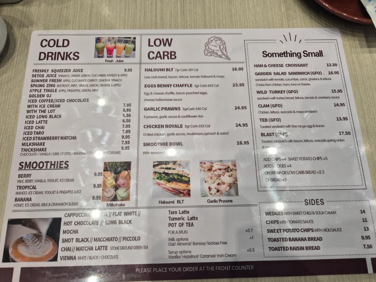 Menu, 42nd Street Cafe