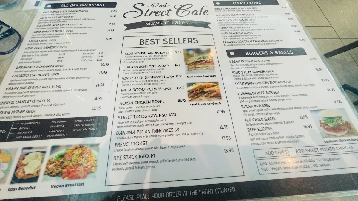 Menu, 42nd Street Cafe