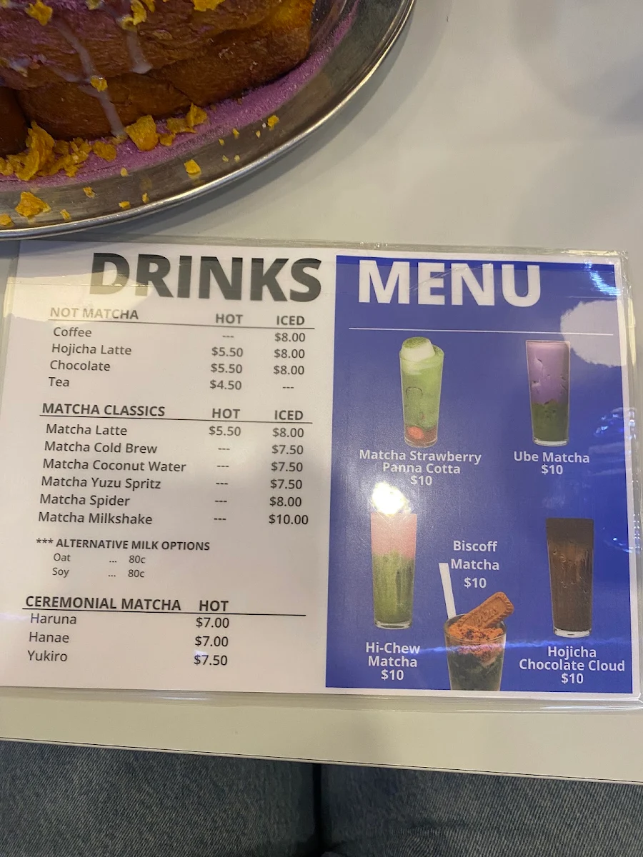 Menu, Nimbo - Late Night Desserts, Bingsu and Matcha