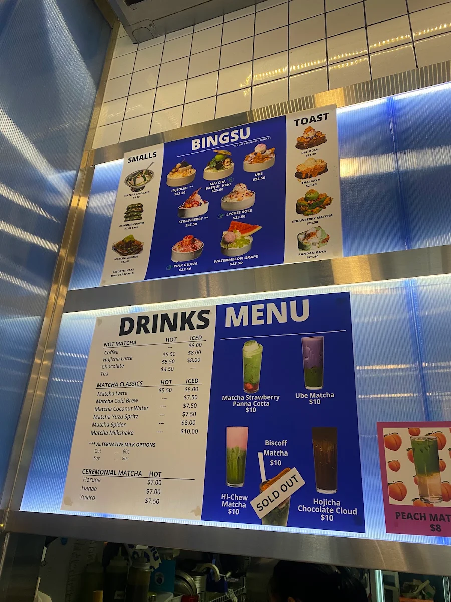 Menu, Nimbo - Late Night Desserts, Bingsu and Matcha