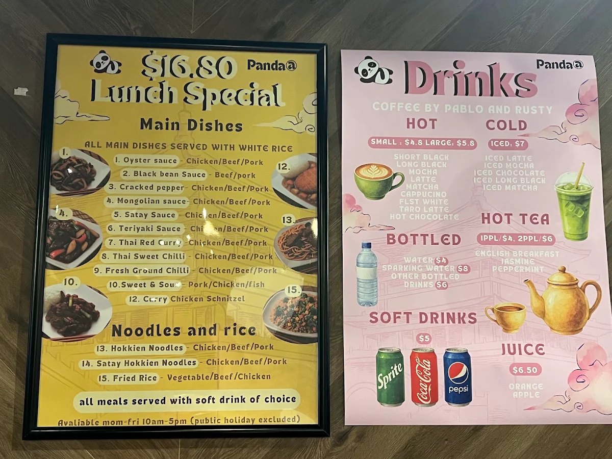 Menu, Panda Birkenhead Point