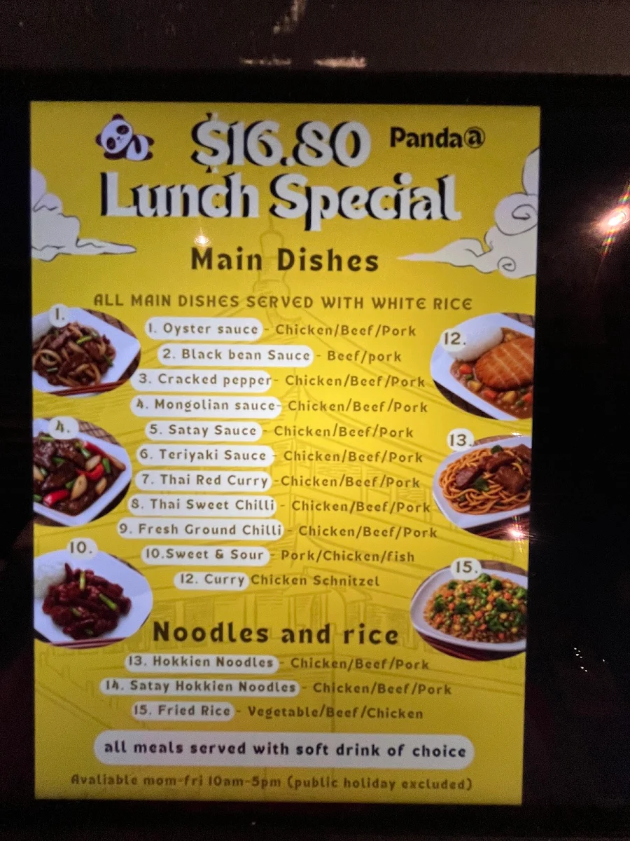Menu, Panda Birkenhead Point