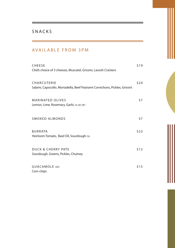 Menu, Tori Cafe | Bar