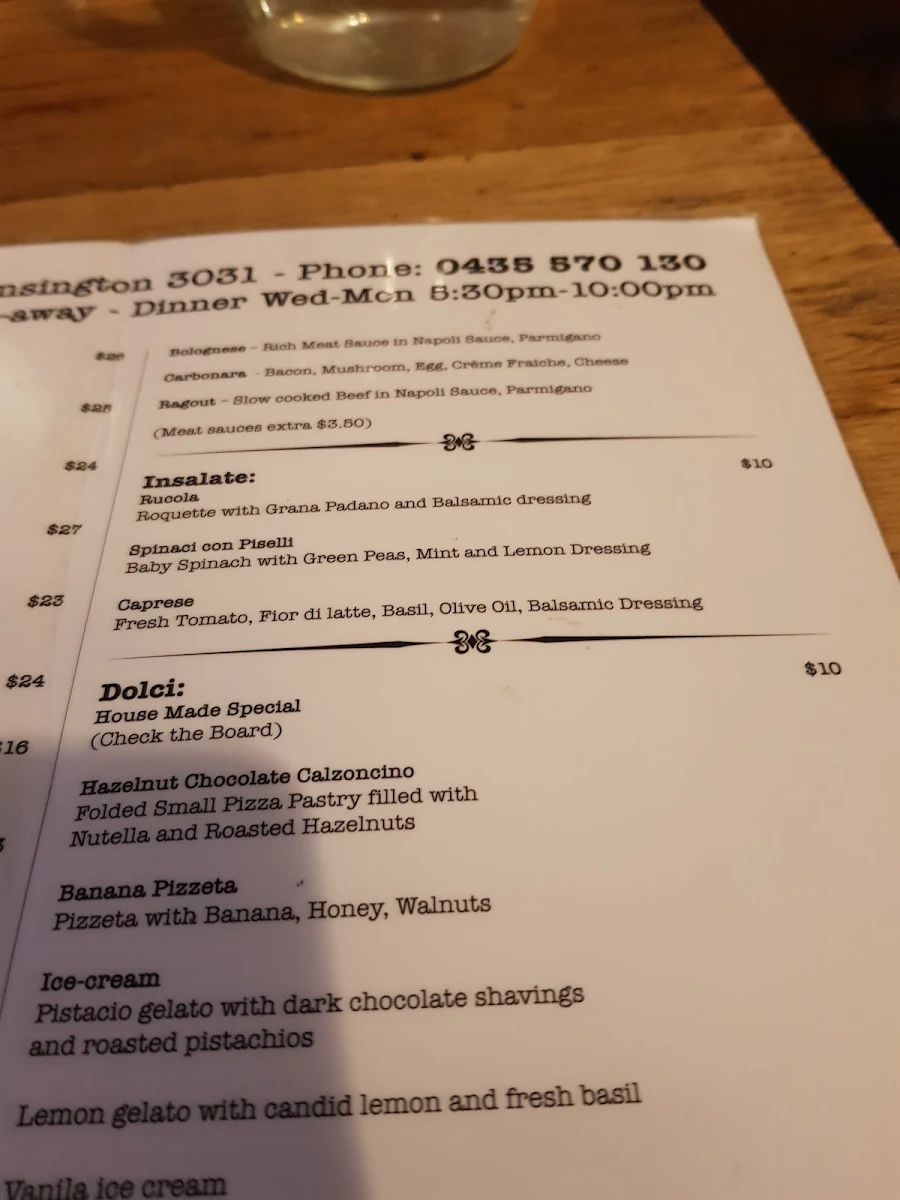 Menu, Clay Oven Pizza