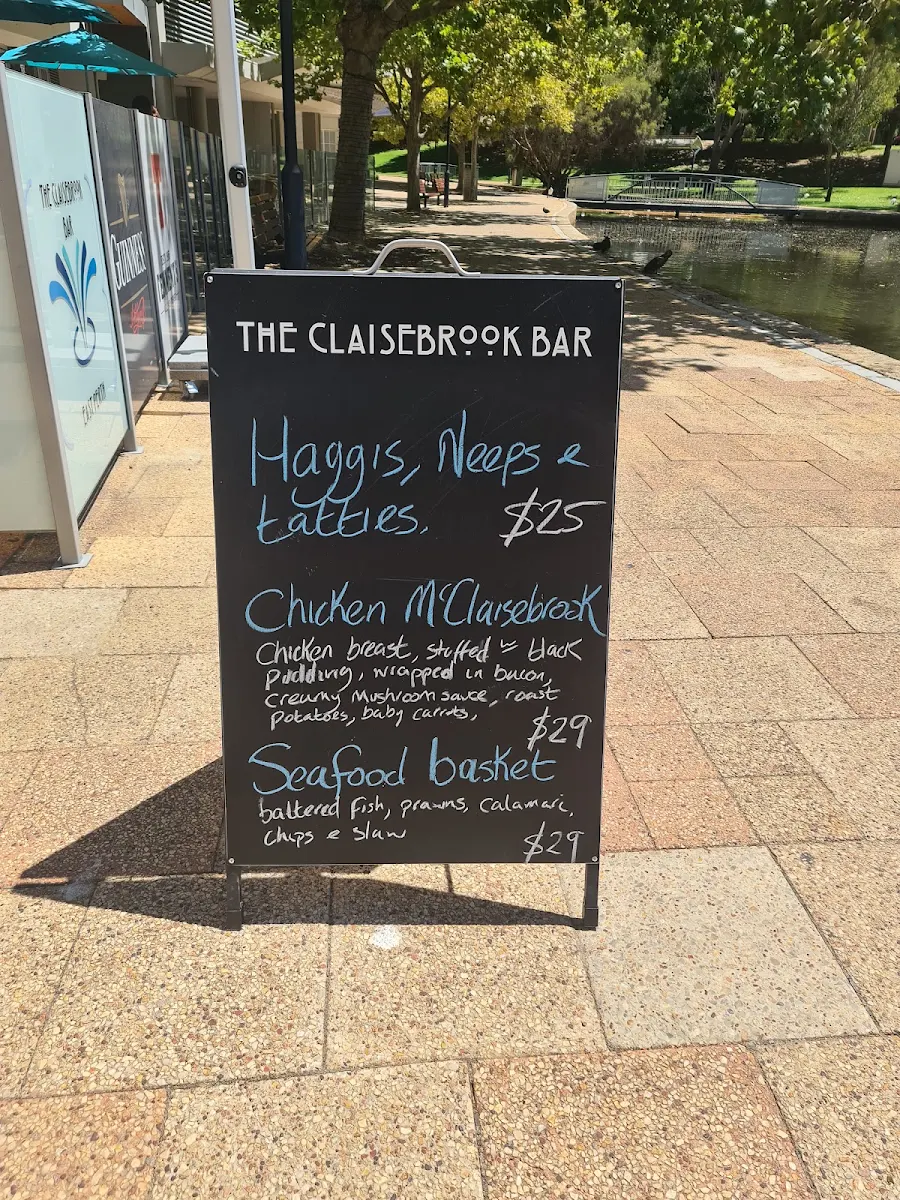 Menu, The Claisebrook Bar