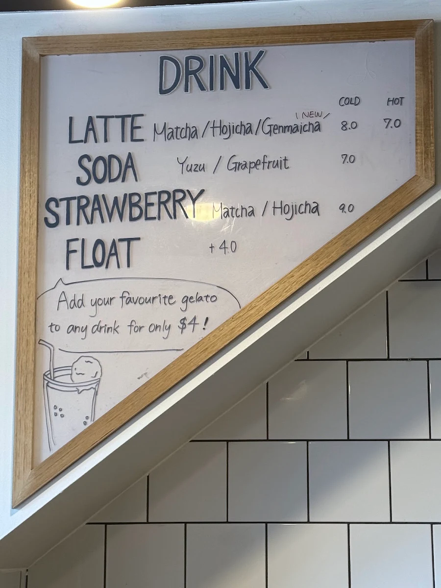 Menu, Shiro Gelato & Snack @Southport, Gold Coast