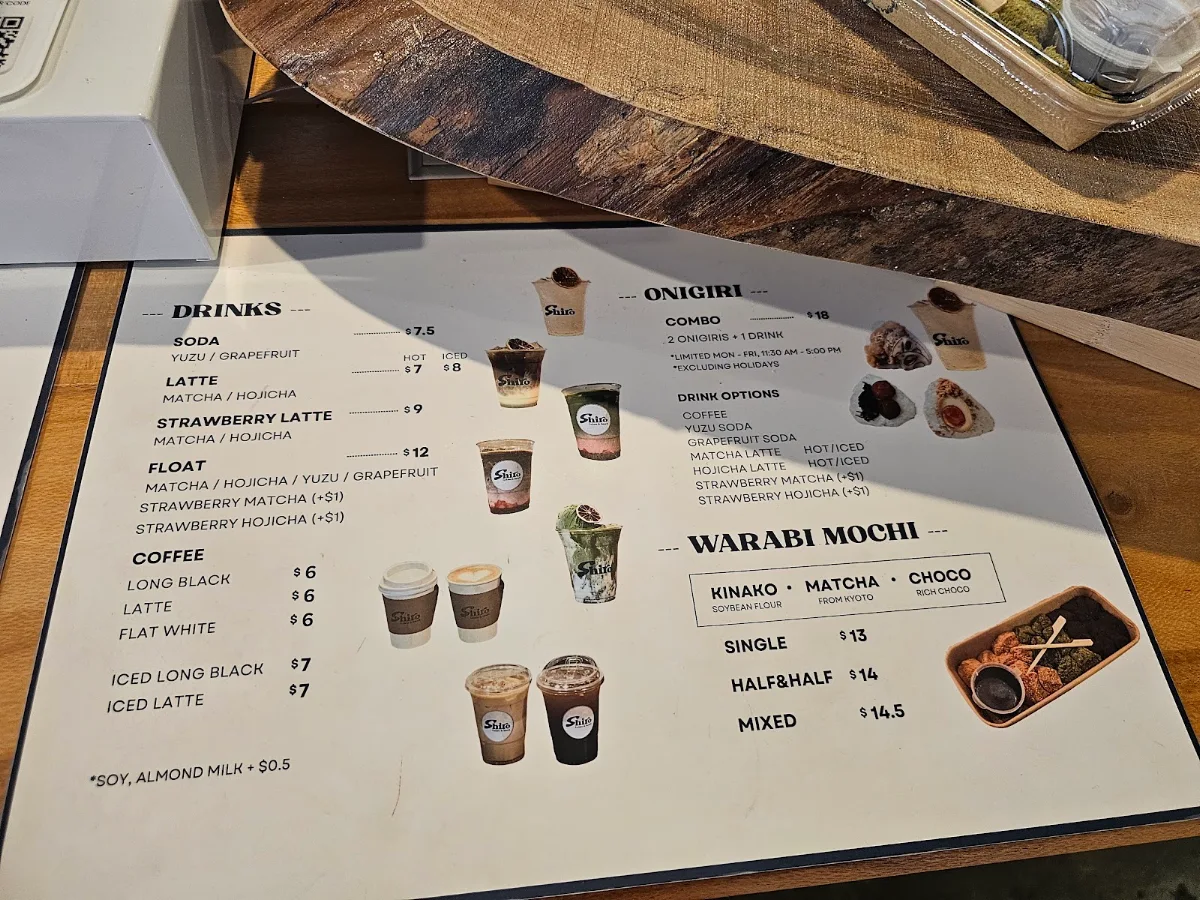 Menu, Shiro Gelato & Snack @Southport, Gold Coast
