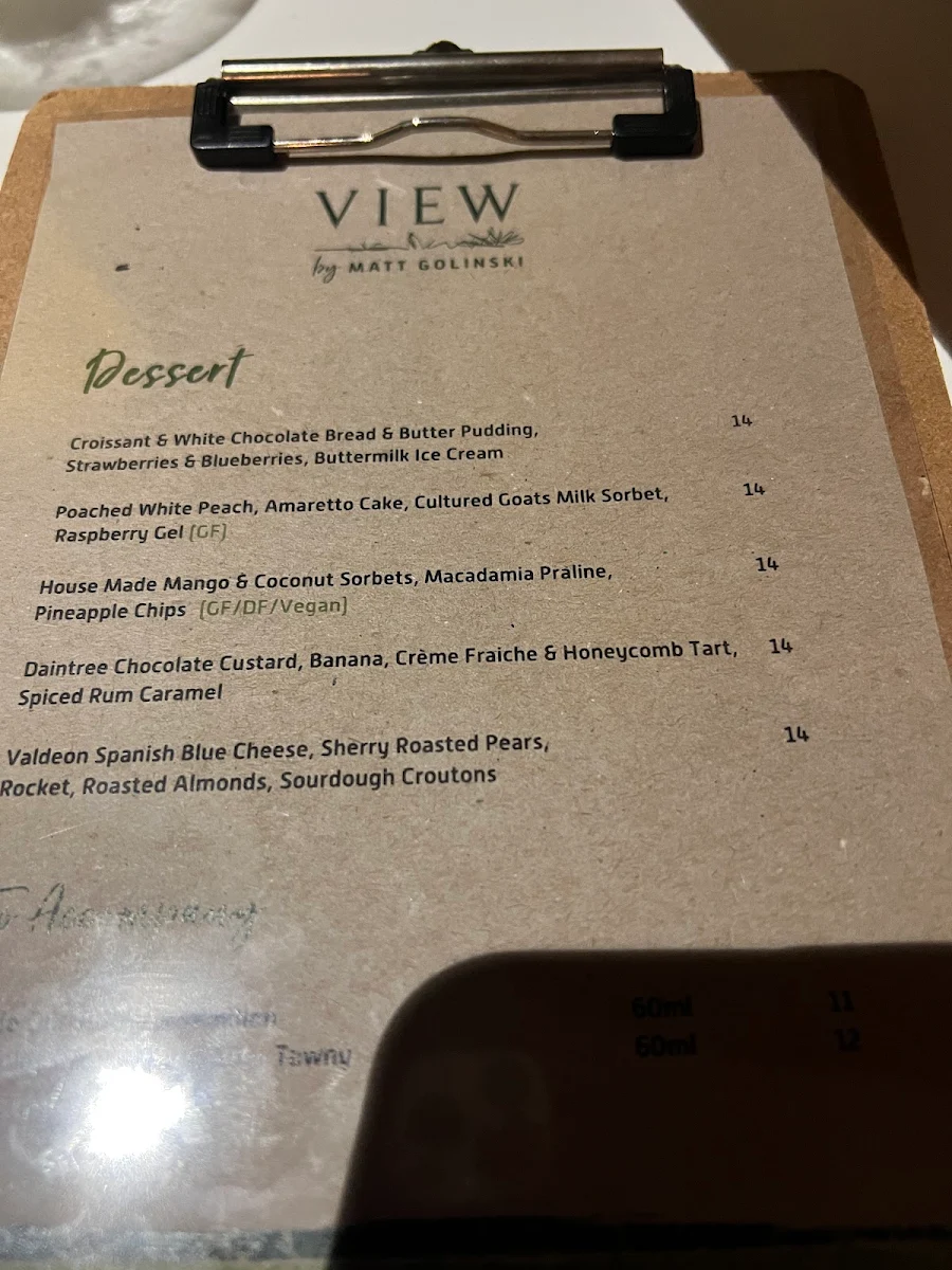 Menu, Park & Cove