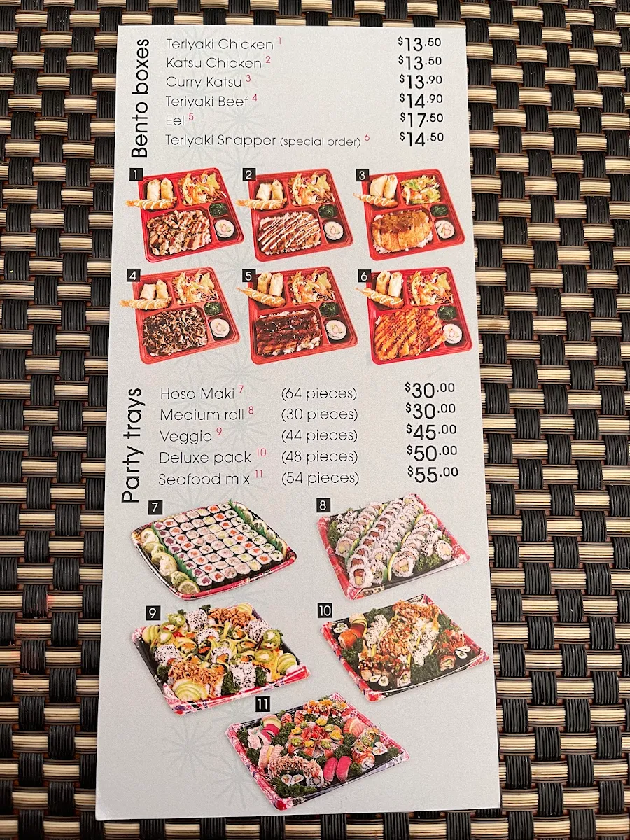 Menu, Just Sushi At Woodvale