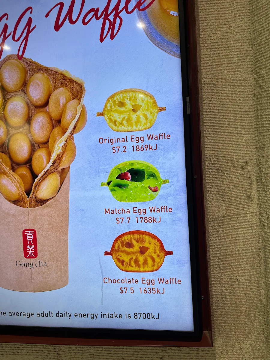 Menu, Gong Cha The Glen