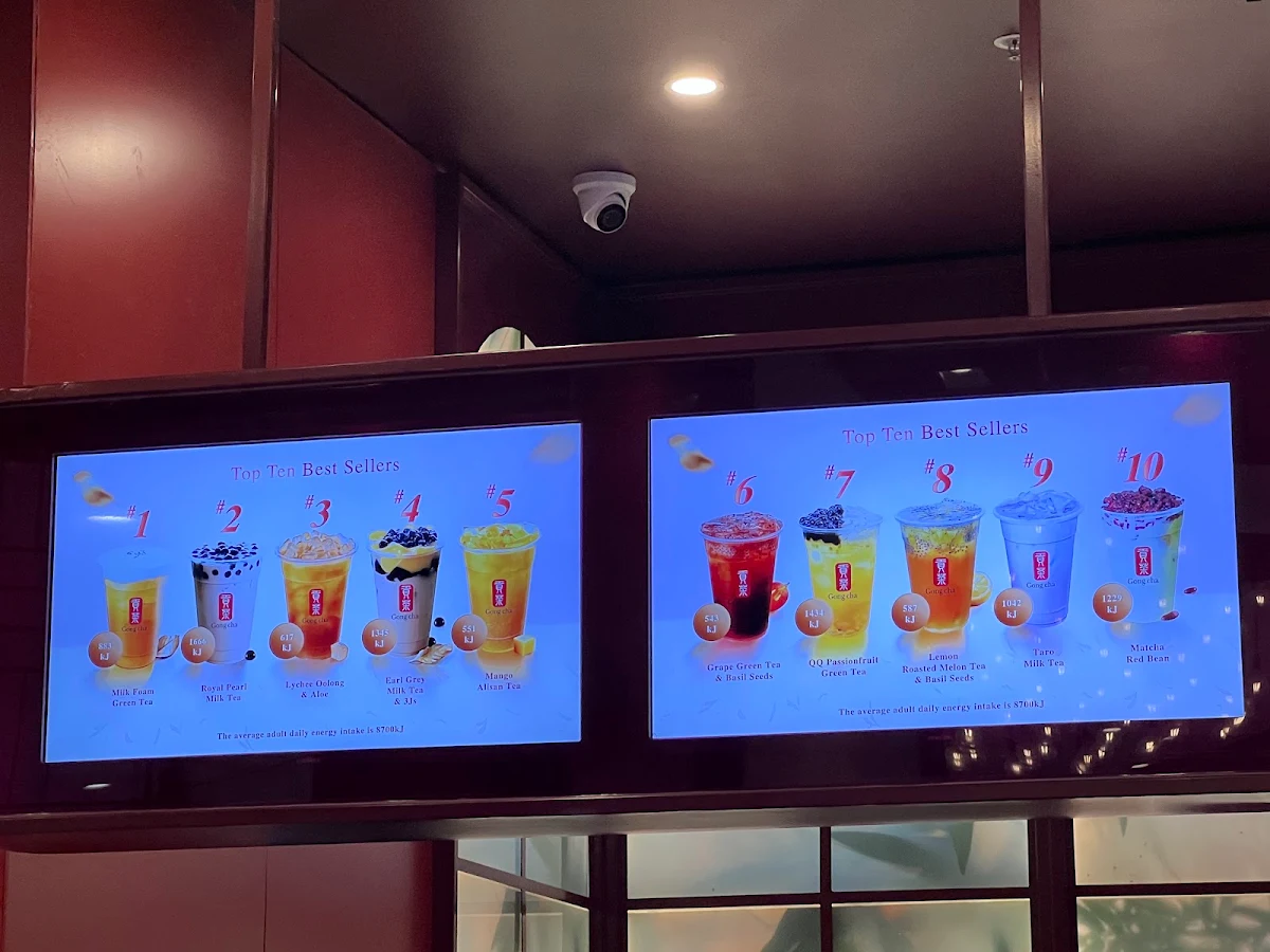 Menu, Gong Cha The Glen