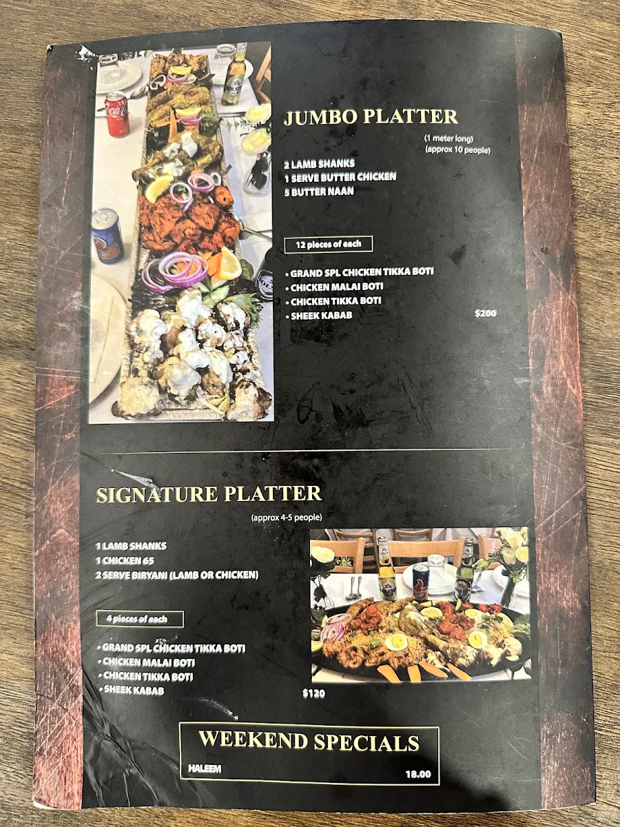 Menu, Grand Restaurant Caroline Springs