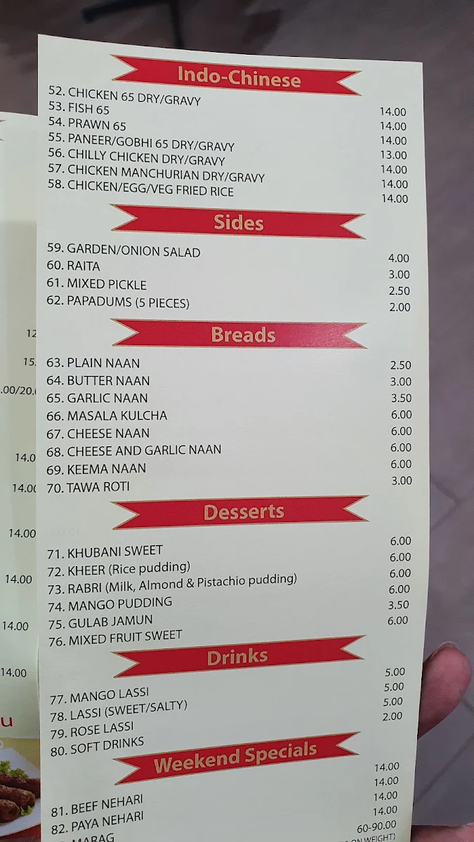 Menu, Grand Restaurant Caroline Springs