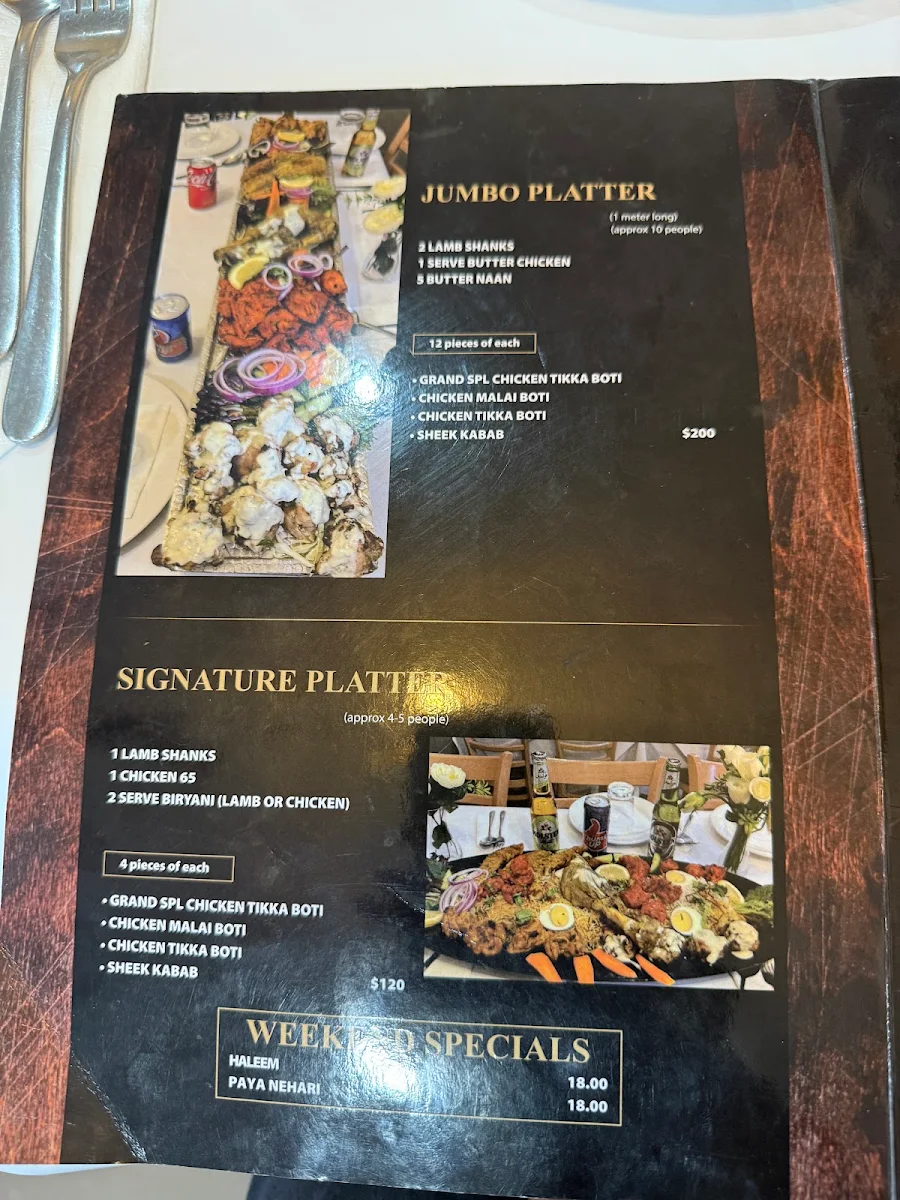 Menu, Grand Restaurant Caroline Springs