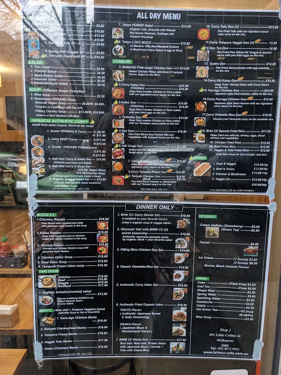 Menu, Brim CC