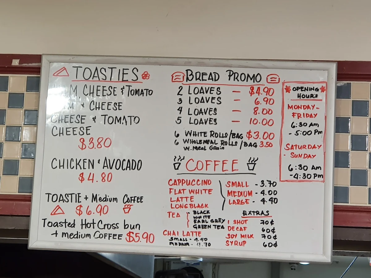 Menu, Brumby's Nightcliff