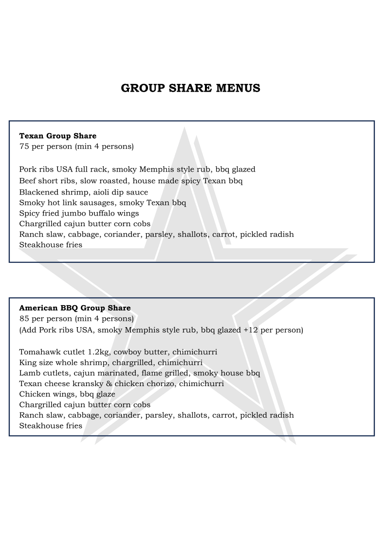 Menu, Roast Republic