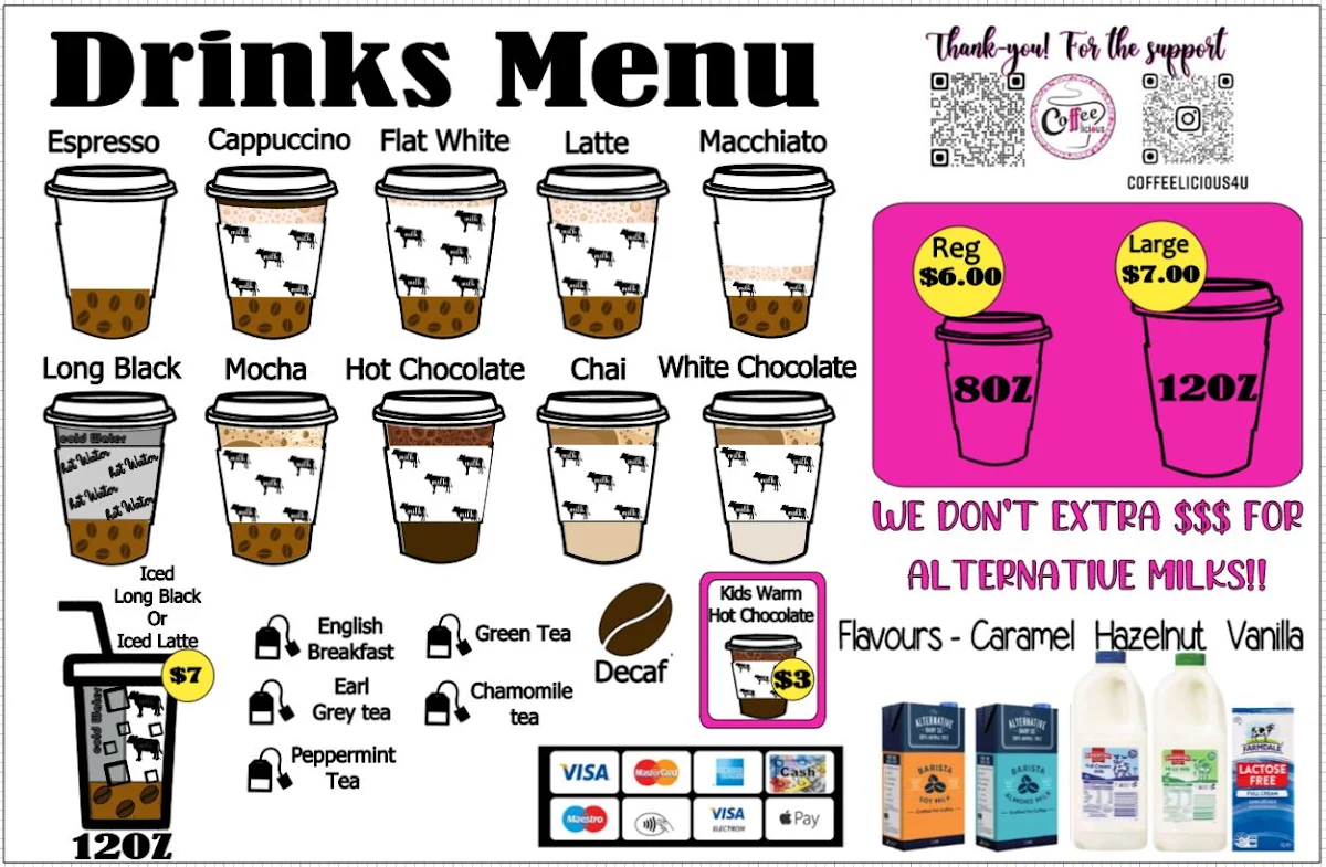 Menu, Coffeelicious
