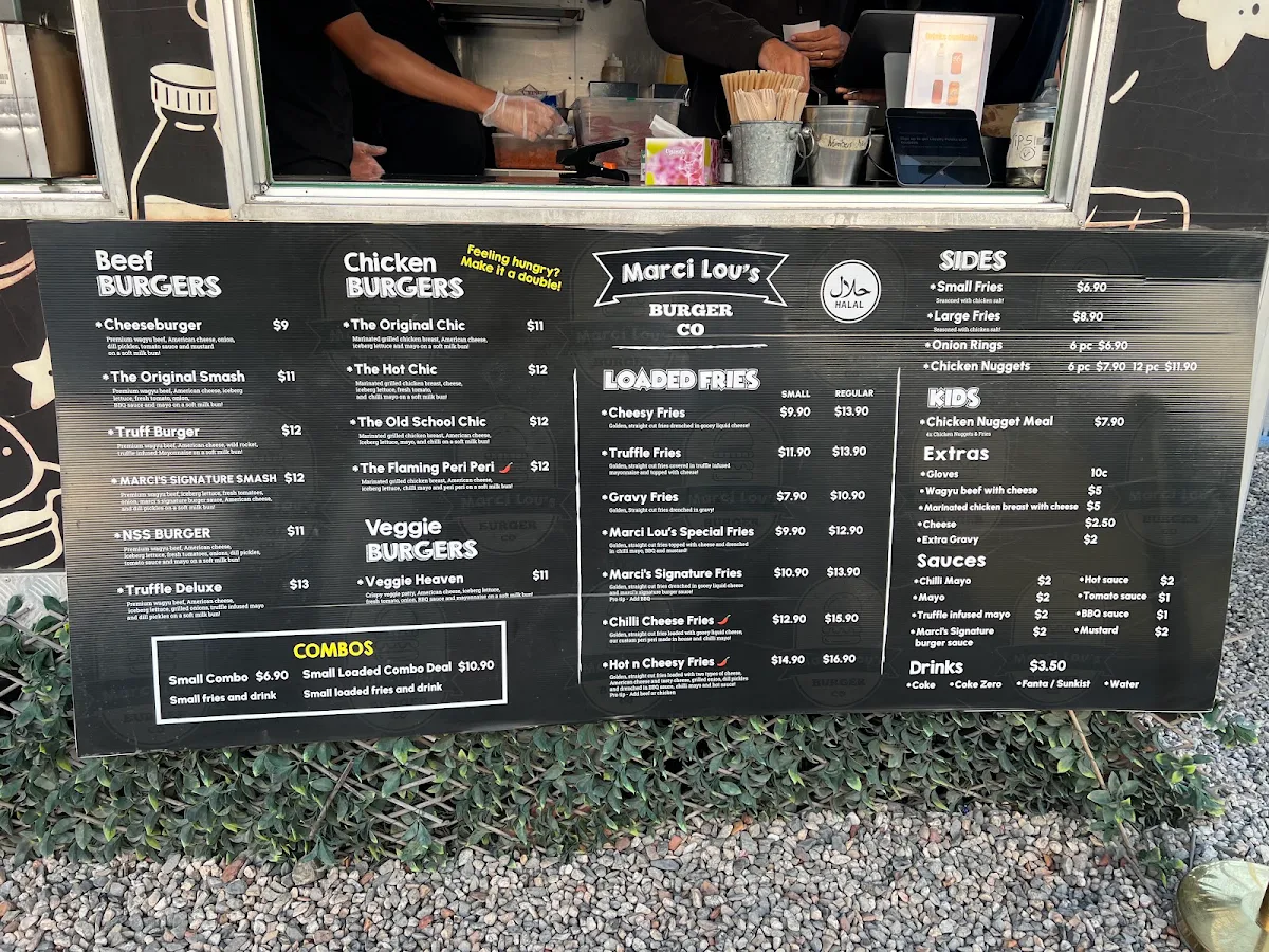 Menu, Marci Lou's Burger Co - Cabramatta
