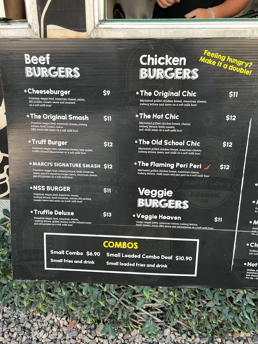 Menu, Marci Lou's Burger Co - Cabramatta
