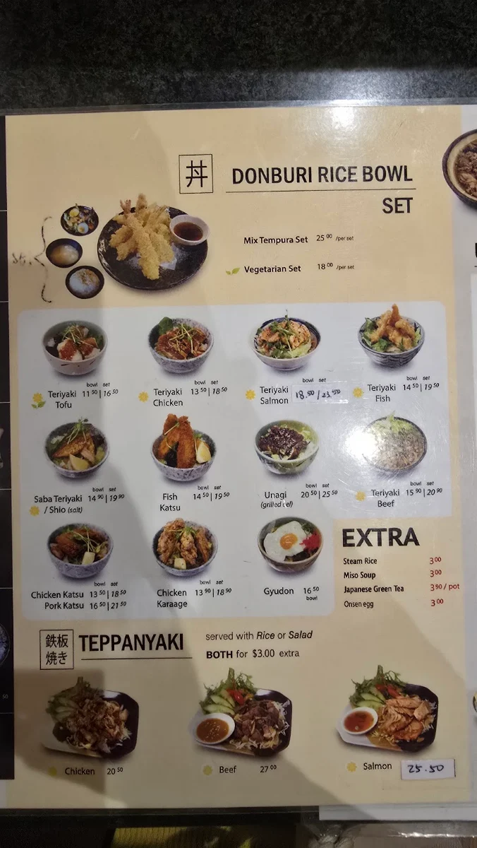 Menu, Silver Sushi