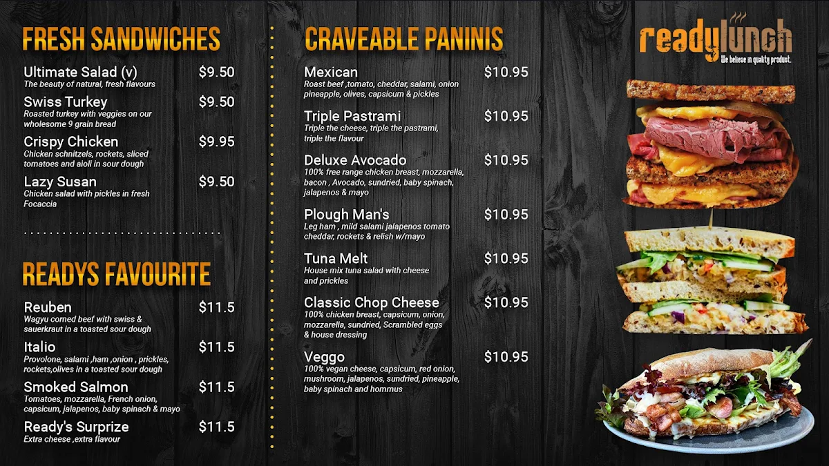 Menu, Readylunch