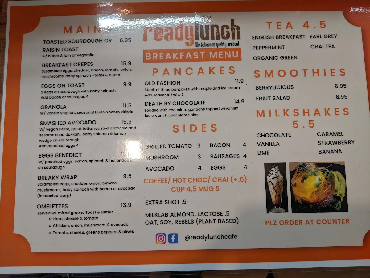 Menu, Readylunch
