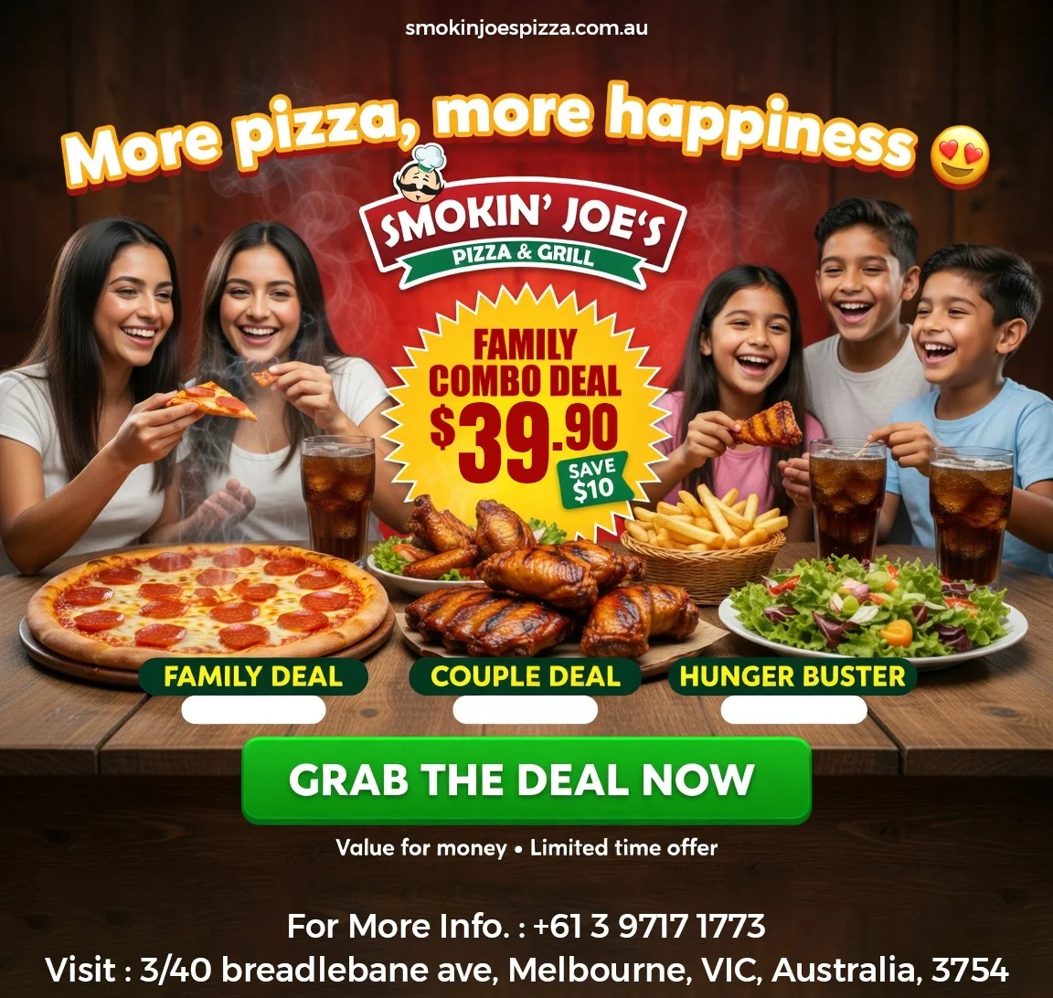 Menu, Smokin Joes Pizza & Grill - Mernda