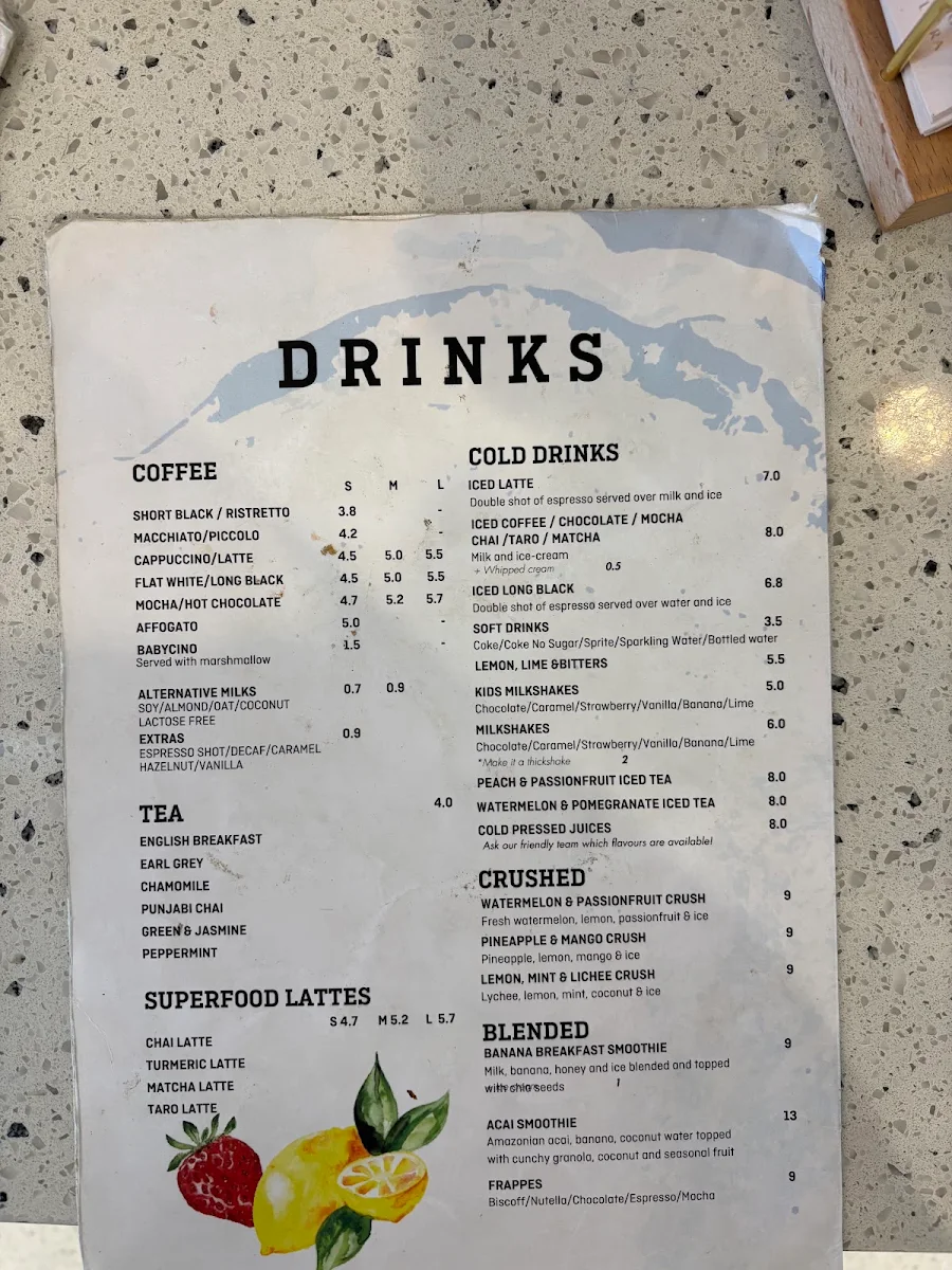 Menu, Espresso Warriors