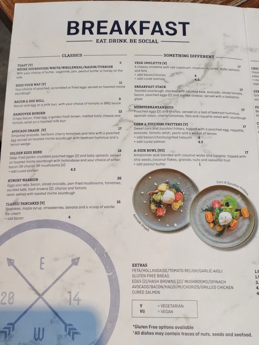 Menu, Espresso Warriors