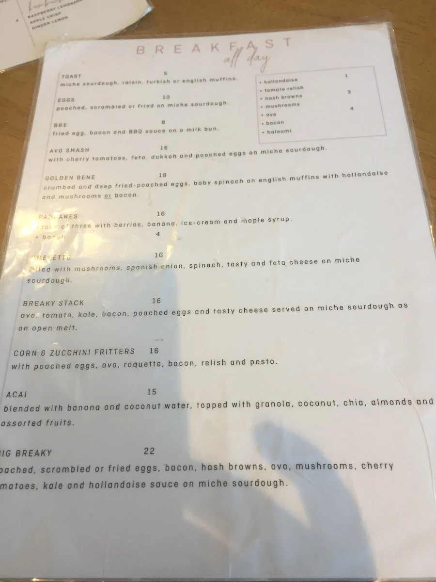 Menu, Espresso Warriors